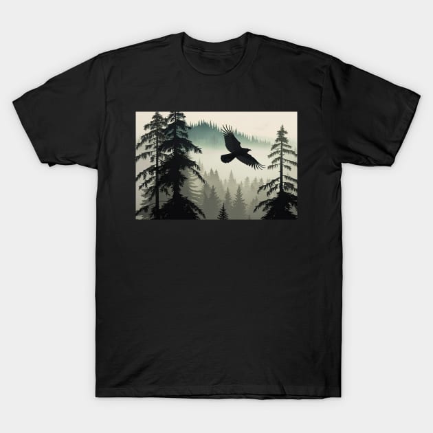 Raven in Flight T-Shirt by BellaDatura